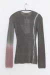 SWAYING/KNIT tie-dyed thin wool long-sleeved top SW24SS1T60 green